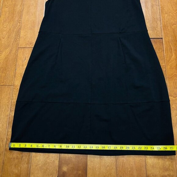 Chalet et ceci Dress Black Midi L Cowl Neck Sleeveless Pockets Lagom Minimalist - Picture 8 of 8